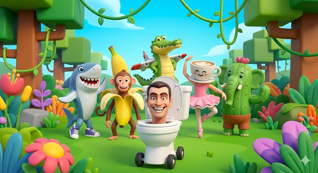 Brainrot Skibidi Background